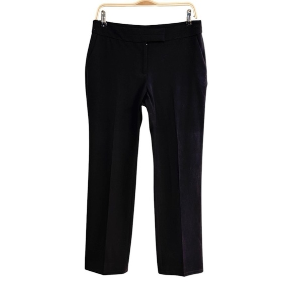 Anne Klein Classic Black Trouser Size 6 Straight Leg Front Pleat - Picture 1 of 6